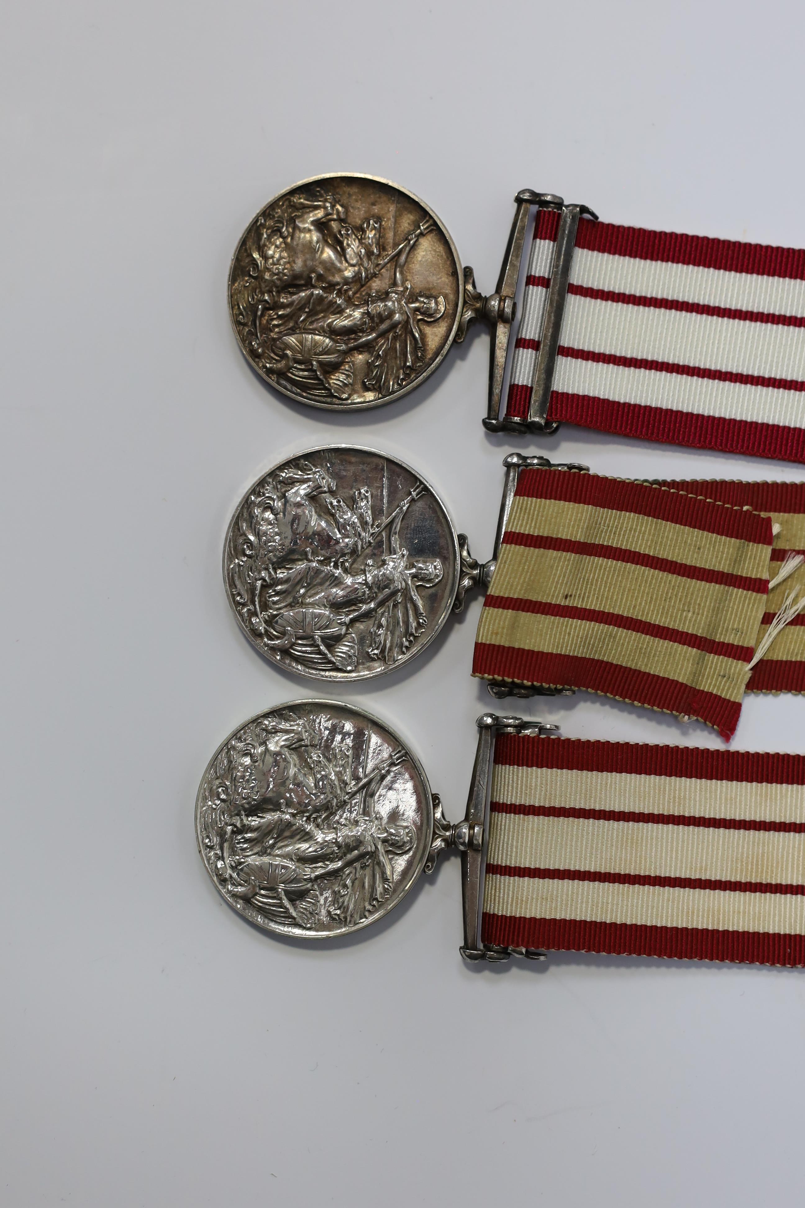 Three ERII Royal Navy General service medals awarded to